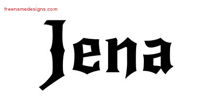Jena Gothic Name Tattoo Designs