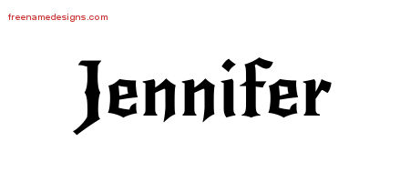 Gothic Name Tattoo Designs Jennifer Free Graphic - Free Name Designs