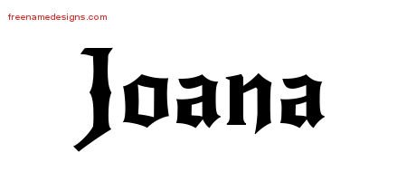 Joana Gothic Name Tattoo Designs