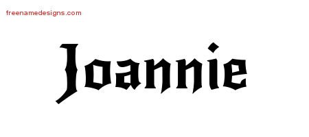 Joannie Gothic Name Tattoo Designs