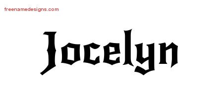 Jocelyn Gothic Name Tattoo Designs