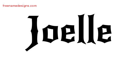Joelle Gothic Name Tattoo Designs