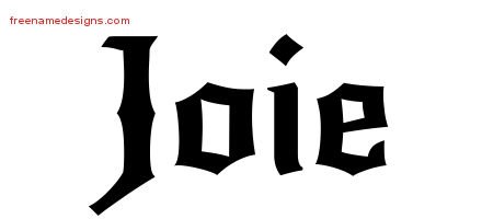 Joie Gothic Name Tattoo Designs
