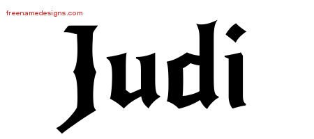 Judi Gothic Name Tattoo Designs