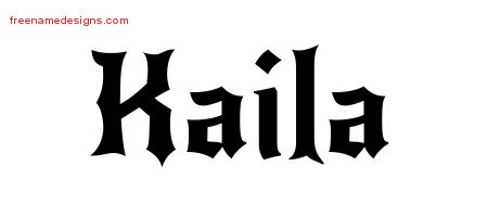 Kaila Gothic Name Tattoo Designs