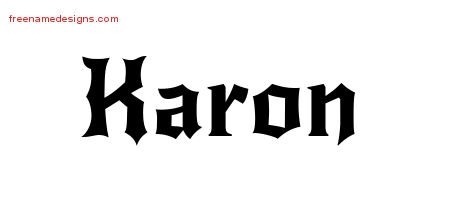 Karon Gothic Name Tattoo Designs