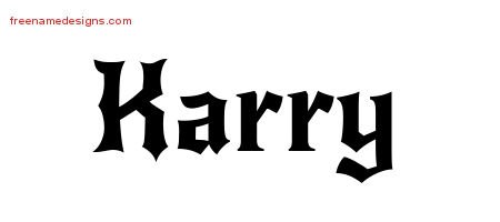 Karry Gothic Name Tattoo Designs