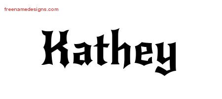 Kathey Gothic Name Tattoo Designs
