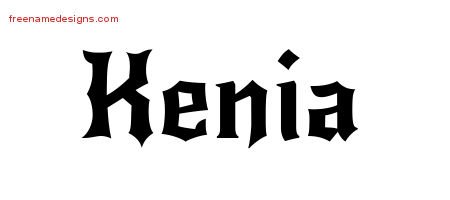 Kenia Gothic Name Tattoo Designs
