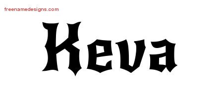 Keva Gothic Name Tattoo Designs