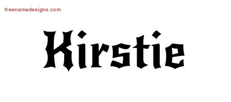 Kirstie Gothic Name Tattoo Designs