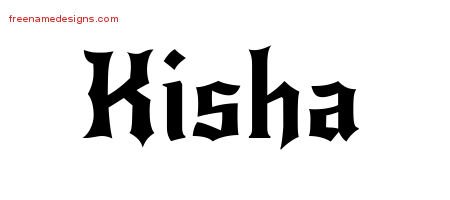 Kisha Gothic Name Tattoo Designs
