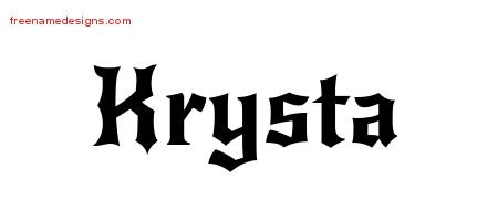 Krysta Gothic Name Tattoo Designs