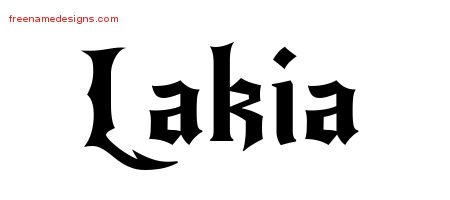 Lakia Gothic Name Tattoo Designs