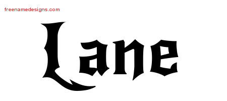 Lane Gothic Name Tattoo Designs