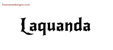 Laquanda Gothic Name Tattoo Designs