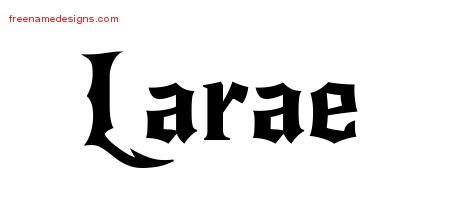 Larae Gothic Name Tattoo Designs