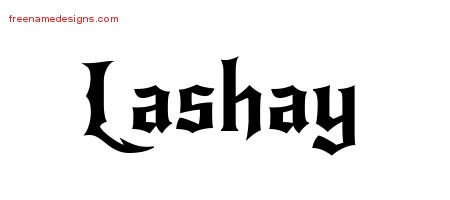 Lashay Gothic Name Tattoo Designs
