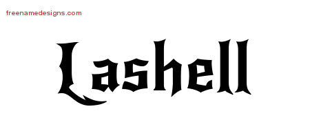 Lashell Gothic Name Tattoo Designs