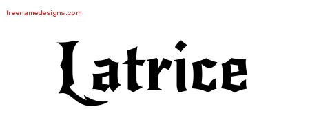 Latrice Gothic Name Tattoo Designs