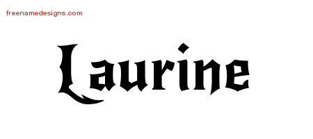 Laurine Gothic Name Tattoo Designs