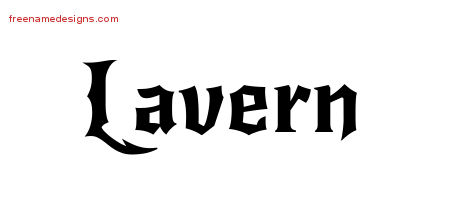 Lavern Gothic Name Tattoo Designs