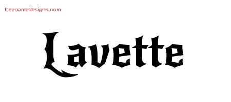 Lavette Gothic Name Tattoo Designs
