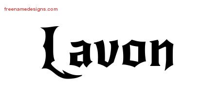 Lavon Gothic Name Tattoo Designs