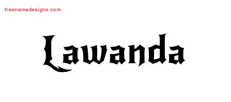 Lawanda Gothic Name Tattoo Designs