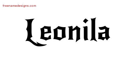 Leonila Gothic Name Tattoo Designs