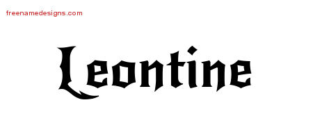 Leontine Gothic Name Tattoo Designs