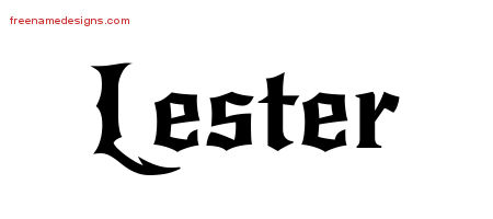 Lester Gothic Name Tattoo Designs