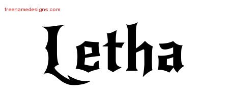Letha Gothic Name Tattoo Designs
