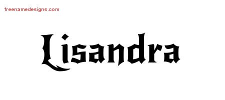 Lisandra Gothic Name Tattoo Designs
