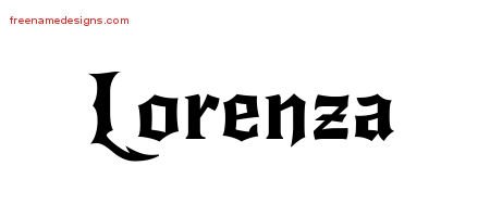 Lorenza Gothic Name Tattoo Designs