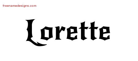 Lorette Gothic Name Tattoo Designs