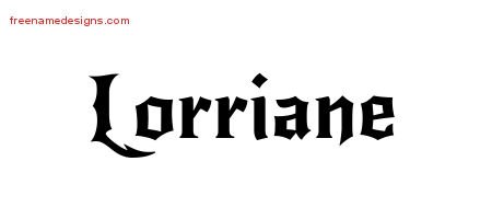 Lorriane Gothic Name Tattoo Designs