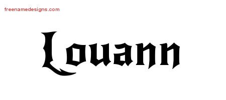 Louann Gothic Name Tattoo Designs