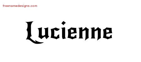 Lucienne Gothic Name Tattoo Designs