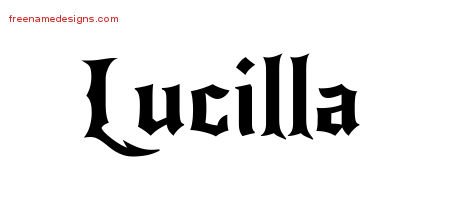 Lucilla Gothic Name Tattoo Designs
