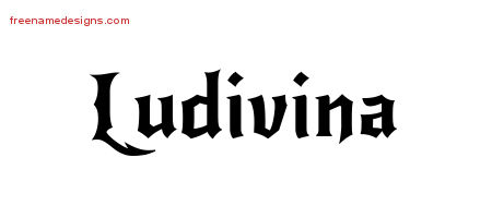 Ludivina Gothic Name Tattoo Designs