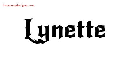 Lynette Gothic Name Tattoo Designs