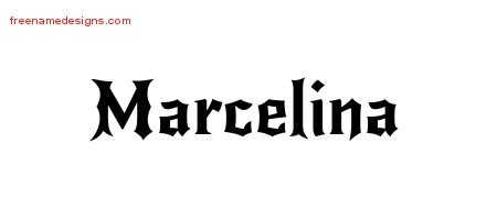 Marcelina Gothic Name Tattoo Designs