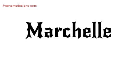 Marchelle Gothic Name Tattoo Designs