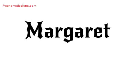 Margaret Gothic Name Tattoo Designs