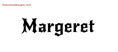 Margeret Gothic Name Tattoo Designs