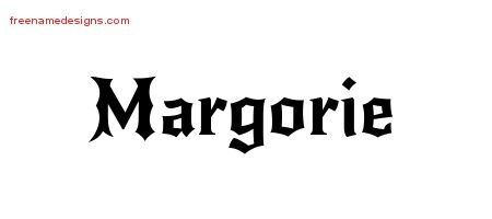 Margorie Gothic Name Tattoo Designs