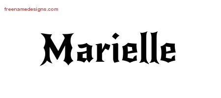 Marielle Gothic Name Tattoo Designs