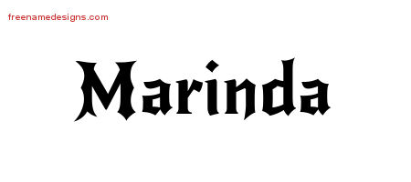 Marinda Gothic Name Tattoo Designs