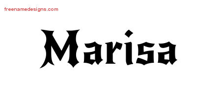 Marisa Gothic Name Tattoo Designs